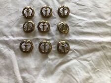 9 Vintage Brass Anchor Buttons picture