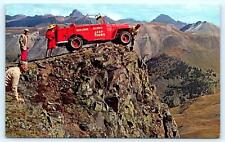 OURAY, CO Colorado ~ JEEP on EDGE of CLIFF ~ San Juan Tours c1950s  Postcard picture