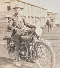 WWI RPPC MP Harley-Davidson Uniform Goggles Sidearm Postcard KS Geo M. Winstead picture