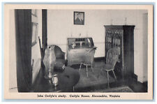 c1940's John Carlyle's Study, Carlyle Portrait and House Alexandria VA Postcard picture