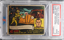 1936 Gum G-Men & Heroes of The Law - #12 G-Men Card A Treacherous Shot.. PSA 2 picture
