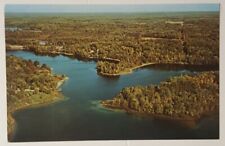 Vintage Minnesota postcard Aerial View of Big Thunder Lake MN 1960s  picture