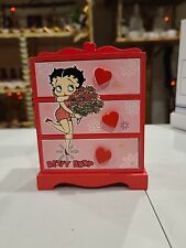 Vintage Betty Boop Three Drawer Jewelry Chest Box Roses & Flowers picture