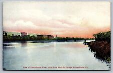 View Susquehanna River North St Bridge Wilkes Barre Pennsylvania Pa Postcard picture