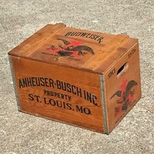 Vintage Budweiser Wooden Crate Box Centennial SINCE 1876 Anheuser-Busch Bud Beer picture
