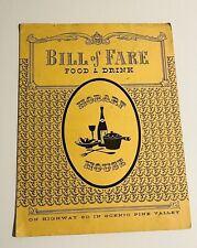 Vintage Restaurant Menu Hobart House Pine Valley CA Bill Of Fare 1950's picture