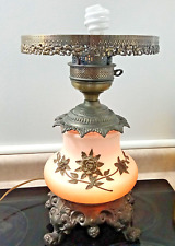 Carl Falkenstein Lamp Applied Bronze Florals Brass Victorian Style picture