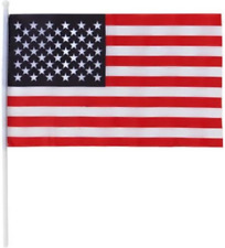 Mini American Flags on Plastic Sticks, 11 In. X 7 In. - 3/Pkg. picture
