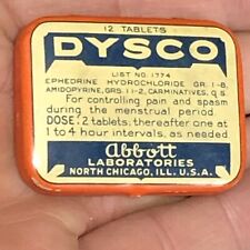 Vintage Abbott Laboratories Chicago vintage tin Dysco laxative / menstruation picture