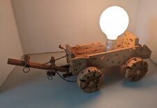 Vintage 1950's Cactus Cholla Wood Western Wagon Lamp picture