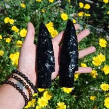 hand knapped black Obsidian Crystal knife 5.5