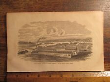 Antique 1872 Engraving Print John Russell Mfg Company Green River Works MA picture