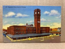Dearborn Street Station Chicago Illinois Linen Postcard No 2161 picture