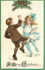 Postcard C-1910 Brundage Merry Christmas Children Dancing #208 23-72 picture