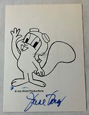 1991 Rocky The Squirrel postcard ~ JUNE FORAY AUTOGRAPH picture