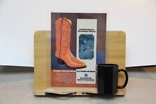 Sanders Bootmakers Cowboy Boot Laminated AD Placemat Vintage Coffee Minimat picture