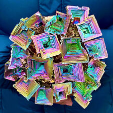 9.9LB Rainbow Bismuth ore Crystal titanium Metal Mineral Specimen point healing picture