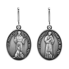 Saint Francis And St Anthony Pet Medal Collar Tag Animal Protector For Dog Cat picture