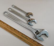 Three (3) New Britain USA Adjustable Wrenches, 6, 8 and 12 inch long, BN2773 picture