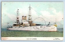 Illinois Postcard USS Battleship US Navy Warship World War c1910 Vintage Antique picture