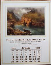 Indianapolis, IN/Peoria, IL 1914 Advertising Calendar/11x14 Poster: Livestock picture