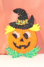 Vintage Halloween Melted Plastic Decoration Jack-o-Lantern Pumpkin Witch Hat 17