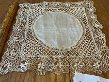 11901🌟Vintage Bedfordshire Maltese Silk On Silk Wedding Heirloom Handkerchief picture