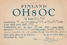 Vintage QSL Radio  Postcard    OH8OC FINLAND  DEC 21, 1949   UNPOSTED picture