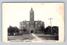 Geneva NE-Nebraska, Panoramic View Court House, Antique Vintage Postcard picture