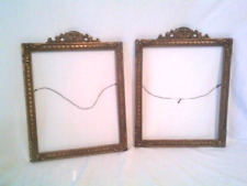 Pair Vintage Antique Gold Gilded Wood Victorian Gesso Picture Frames picture