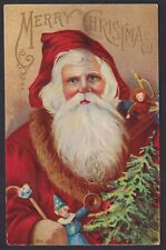 1912 Postcard Old World Santa Red Robe Bag of Toys Rare D Goodie Publisher No 28 picture