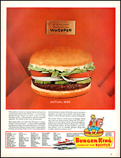 1966 Burger King Whopper Hamburger actual size retro photo print ad LA40 picture