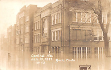 RPPC Evansville INDIANA Central High School 1937 FLOOD Rech Photo #13 Postcard picture