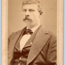ID'd c1870s Watertown, NY Big Man CdV Photo Card Harts John Cook Antique H10 picture