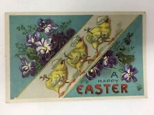 c. 1915 Easter Postcard Chicks in Sailor Hats Chickens picture