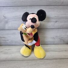 Disneyland Paris Mickey Pluto Hugging 14” Soft Toy Plush Vintage DLP picture