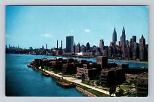 New York City, Midtown Manhattan Skyline, East River, Vintage Postcard picture