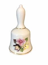 Coalport Decorative Bell Bone China The Danbury Mint 3D Flowers England Vintage picture