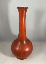 Royal Haeger Orange Black Vintage Onion Bulb Bud Vase Art Pottery MCM 10 1/4