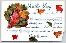 Postcard Rally Day Autumn Leaves Crafters Junk Journal picture