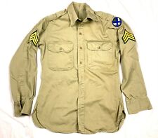 WWII or Korean US Army XV Corp Infantry Khaki Long Sleeve Sergeant Uniform Shirt picture