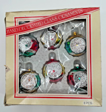 Bradford Novelty Company Multicolor Dimple Glass Ornaments Set Of 6 Original Box picture