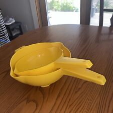 Lot of 2 Vintage Yellow Tupperware Strainer Colanders #1200 & #1523 - 1 & 2 Qt. picture