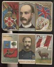 1888 N126 Duke World Rulers P Flags Arms lot of 2 very low grade cards D74407 picture