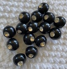 15 Vintage Rhinestone and Black Plastic Buttons picture
