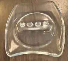 Ashtray Vintage 60's Clear Glass Ashtray 5 x 5 w/3 Cigarette Rests. picture