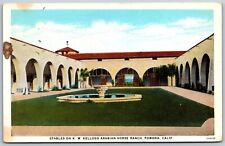 Vtg Pomona California CA K.W. Stables Kellogg Arabian Horse Ranch 1920s Postcard picture