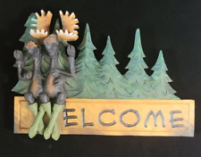 Rustic Resin Moose Welcome Sign 14.75X10.75