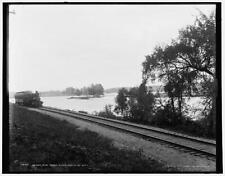 Beloit, Wisconsin, Rock River north of city c1900 OLD PHOTO picture