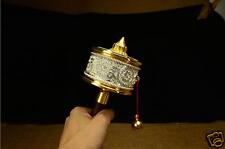Super Smooth Dual Bearings Filigreed 6 Mantra OM Hand Prayer Wheel Buddhism picture